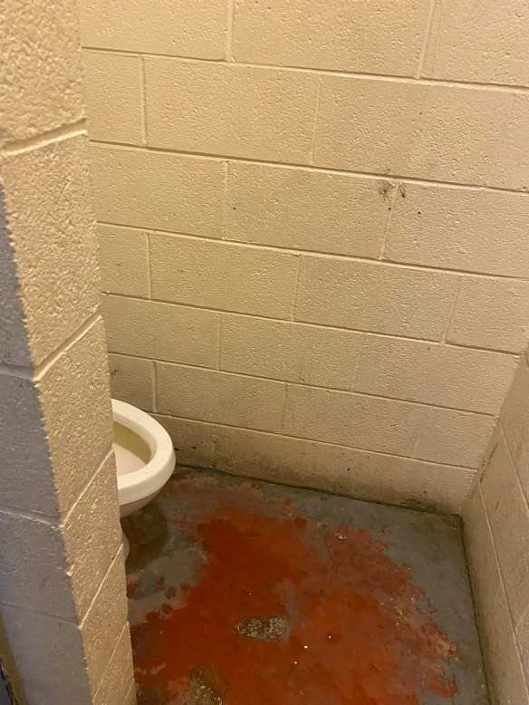 Unisex Tiolet behind stall wall/ closet at Cruz Pool Poolhouse