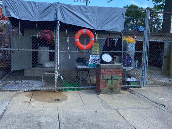 Photo of Beach themed deocrations at poolside